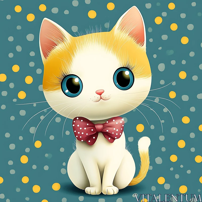 Adorable Kitten Illustration AI Image