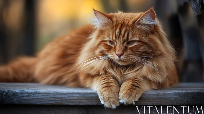 Majestic Ginger Cat Resting AI Image