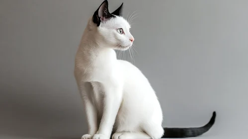 Graceful White Cat with Captivating Eyes