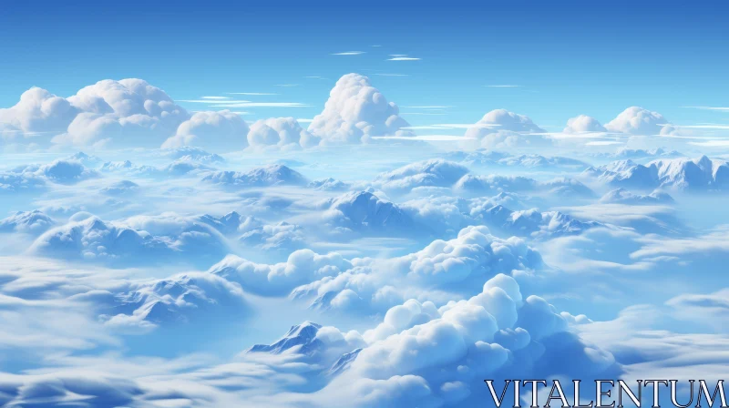 Aerial View of Cloudy Sky and Landscapes - Artistic Wallpaper AI Image