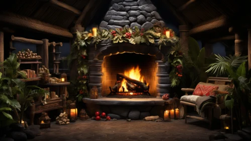 Christmas in a Cozy Log Cabin: A Photorealistic Rendering