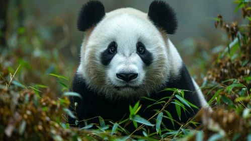 Close-up of a Giant Panda in Wolong National Nature Reserve
