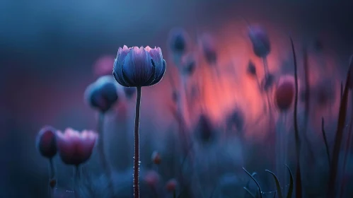Close-up Purple Flower in Field | Vibrant Colors | Dreamy Atmosphere