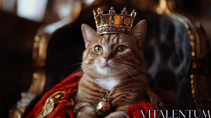 Majestic Cat in Royal Attire AI Image