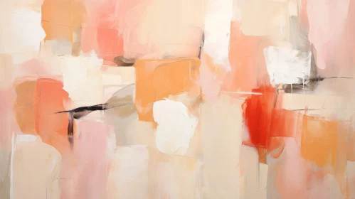 Expressive Abstract Painting in Soft Pastel Colors