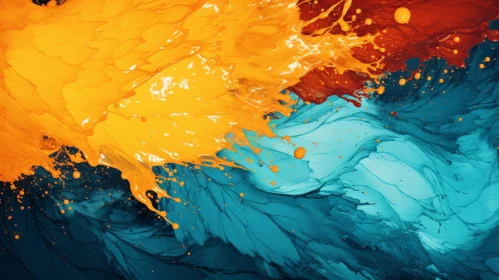 Orange and Blue Paint Splash Wallpaper - Tumblewave Art