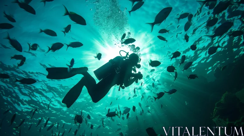 AI ART Underwater Adventure: Scuba Diver and Coral Reef Exploration