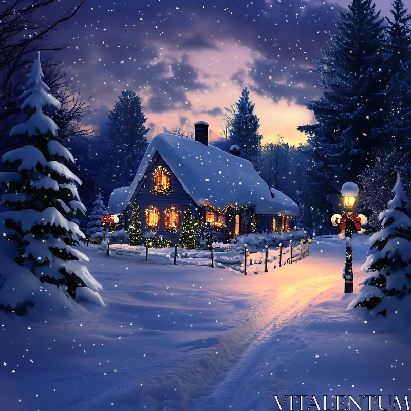 Festive Winter Wonderland AI Image