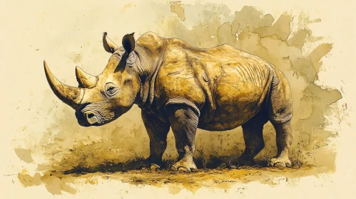 Majestic Rhino Art