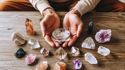 Captivating Crystals: A Serene Composition of Witchy Academia