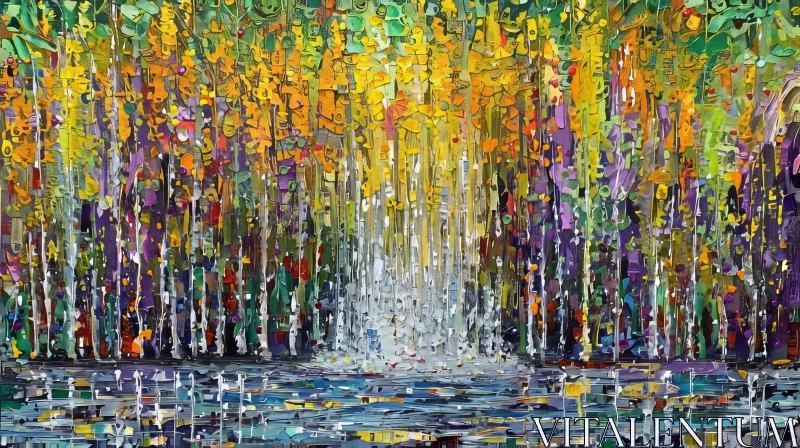 Enchanting Forest Abstract Painting for Art Lovers AI Image