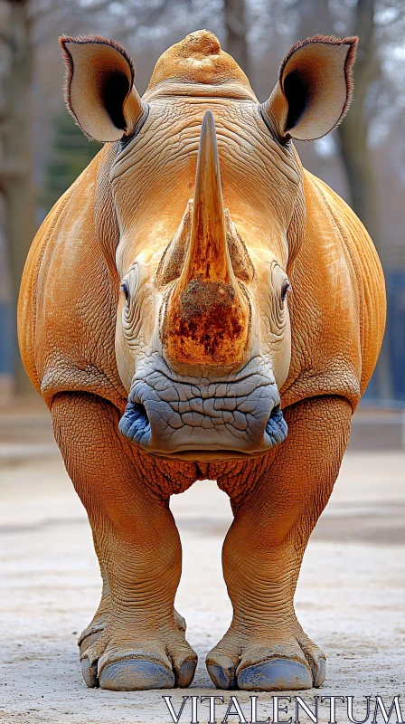 Iconic Rhinoceros Portrait AI Image