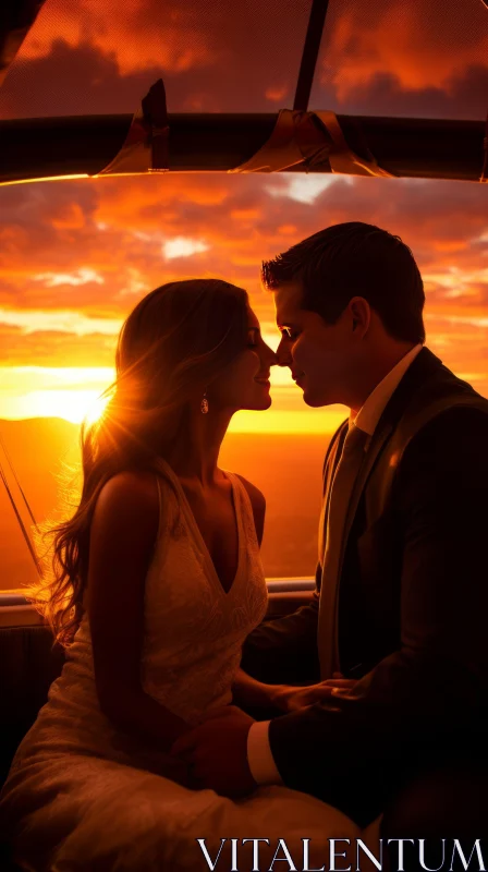 Romantic Sunset - A Cherished Moment from a Honeymoon AI Image