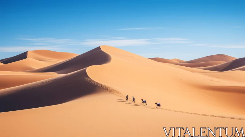 Traversing the Sahara Desert: A Journey of Solitude and Adventure AI Image