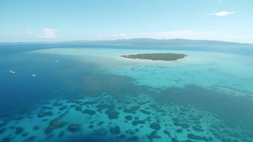Aerial View of Small Island in the Ocean | Papua New Guinea Art