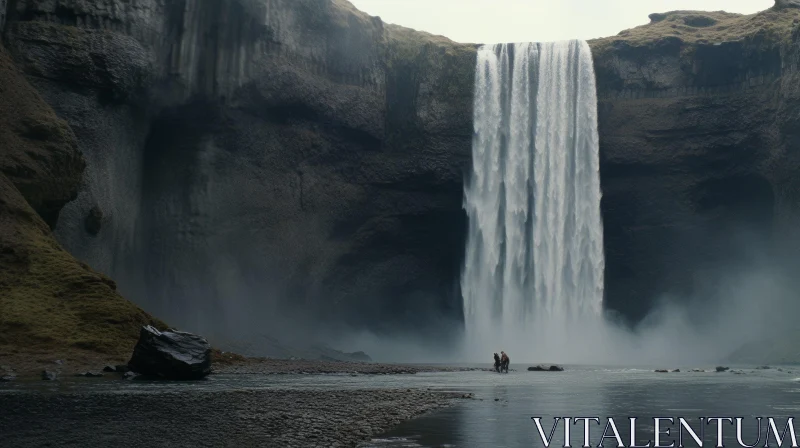 Captivating Waterfall: A Cinematic Masterpiece of Nature AI Image