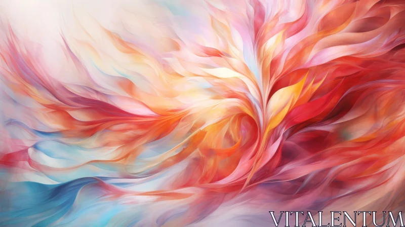 Colorful Abstract Painting with Flower Petals AI Image