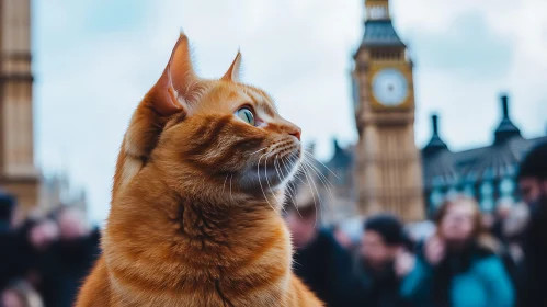 Ginger Cat with Iconic Big Ben