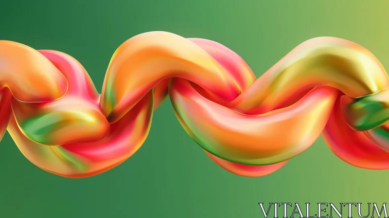 AI ART Twisted Multicolored Tube 3D Rendering