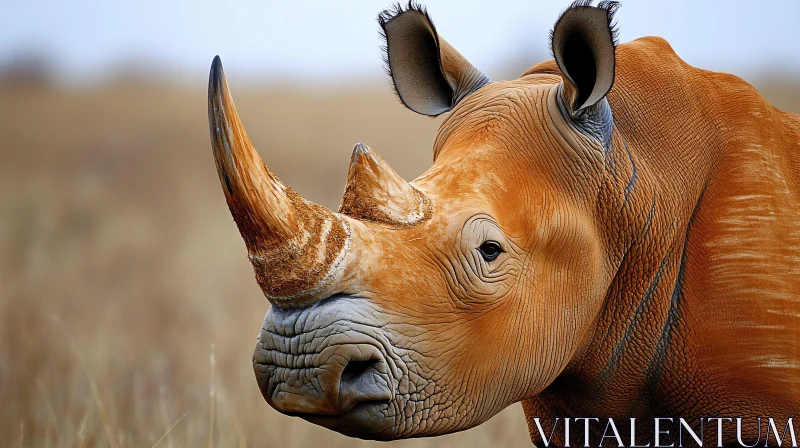 Close-Up of a Rhinoceros AI Image