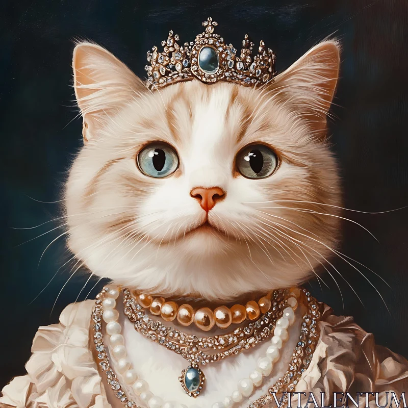 Majestic Cat Adorned in Jewels AI Image