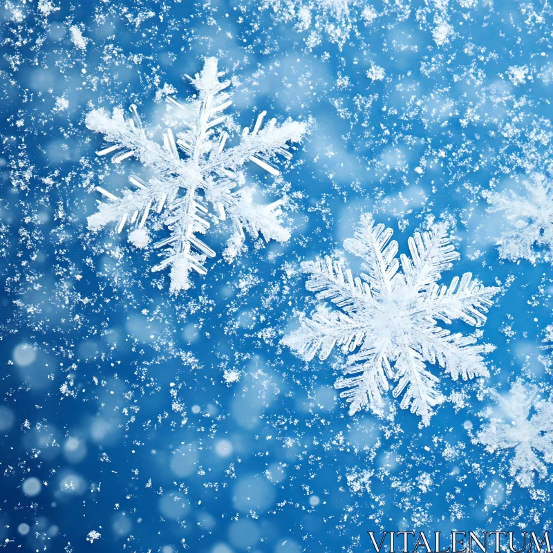 Intricate Frozen Snowflakes AI Image