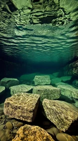 Submerged Rocks in Pristine Waterscape