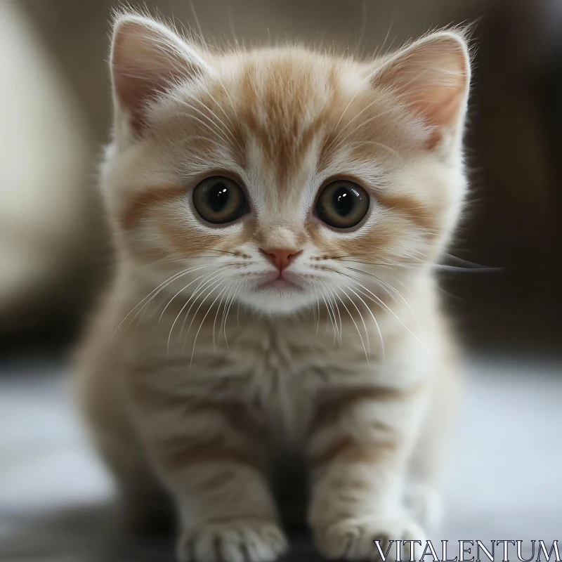 Cute Ginger Kitten with Fluffy Fur AI Image