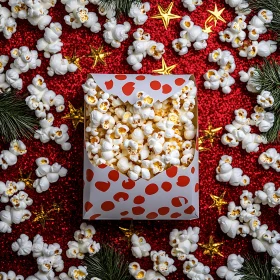 Christmas Popcorn with Holiday Decorations