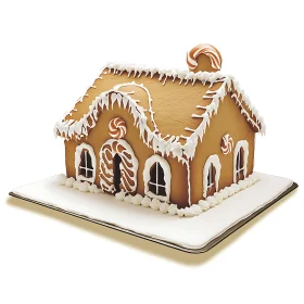 Festive Gingerbread House with Icing Decorations