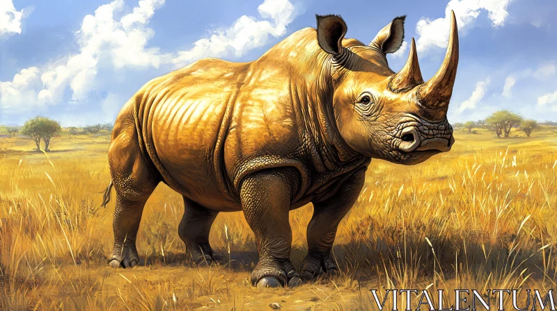 AI ART Stunning Image of a Rhinoceros in the Wild