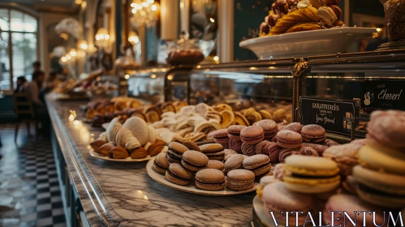 Indulge in Sweet Delights: Pastries and Desserts at a Charming Bakery or Cafe AI Image