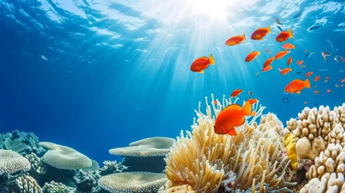 Captivating Coral Reef with Colorful Fish and Corals