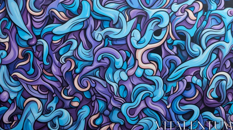 AI ART Colorful Abstract Painting with Swirls - Artistic Creation