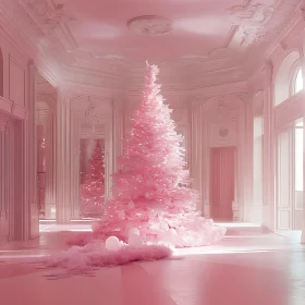 Luxurious Room with Pink Holiday Decor