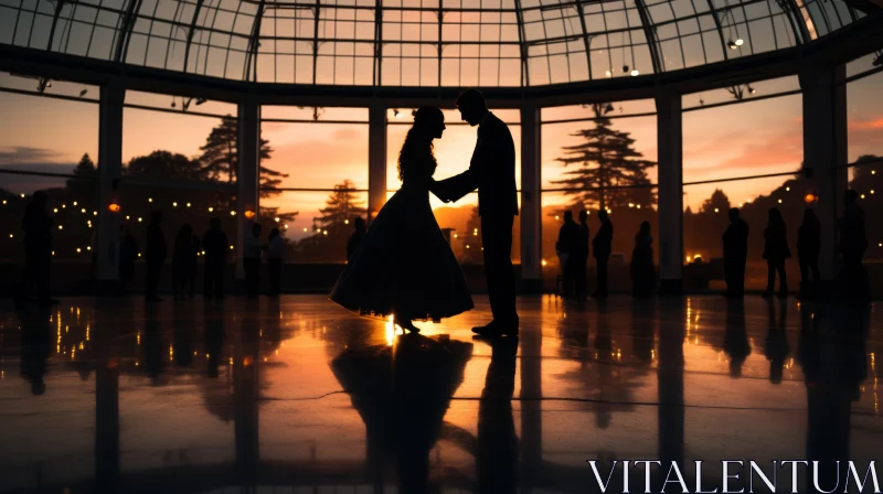 Elegant Couple Dancing at Sunset - Timeless Beauty AI Image
