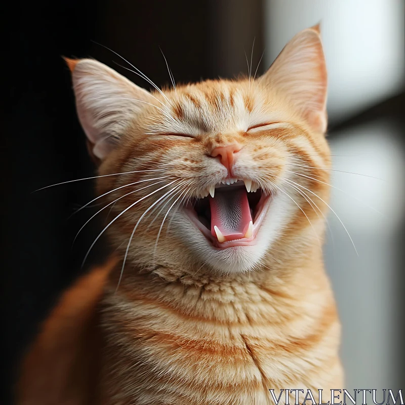 Joyful Orange Tabby Cat Portrait AI Image