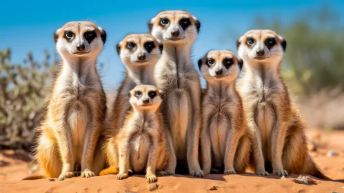 Meerkats in Desert - Wildlife Photography