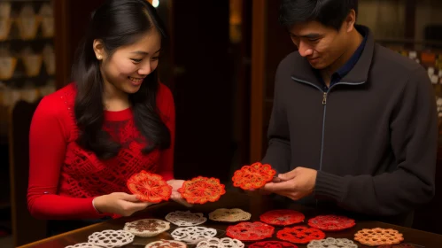 Vibrant Red Ornaments: A Delicate Fusion of Chinese Cultural Themes and Indian Motifs
