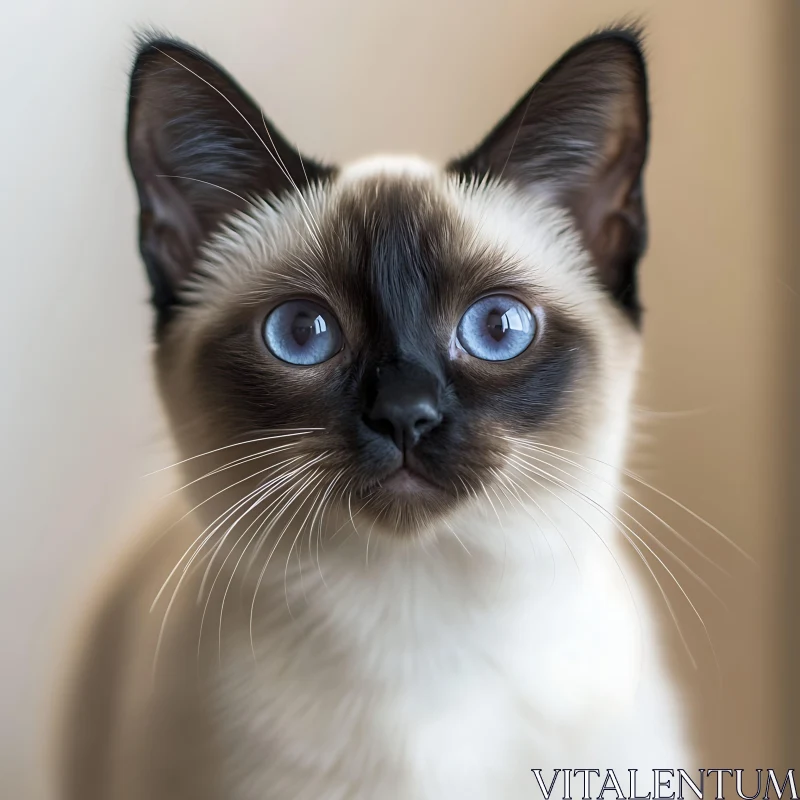 Siamese Kitten with Striking Blue Eyes