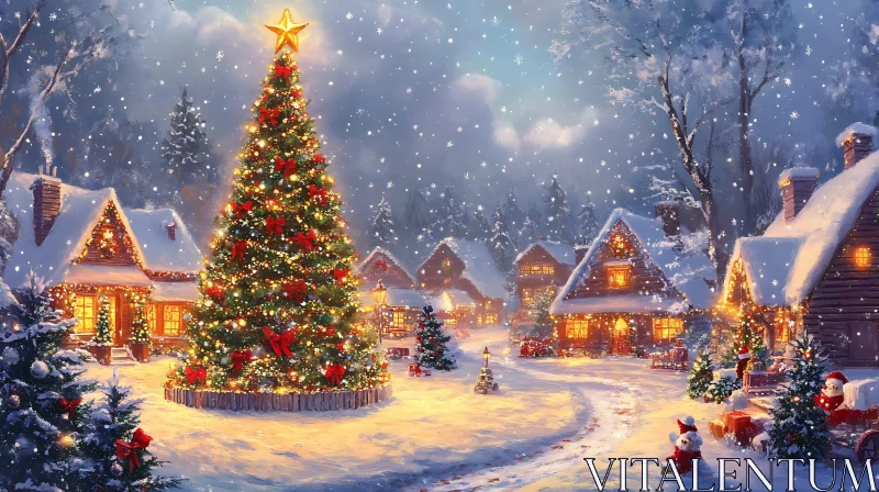 Winter Wonderland Christmas Village Scene