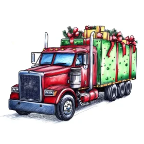 Holiday Truck with Christmas Presents