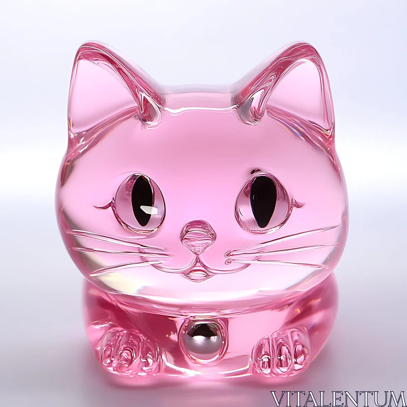 Adorable Pink Glass Kitty Decoration