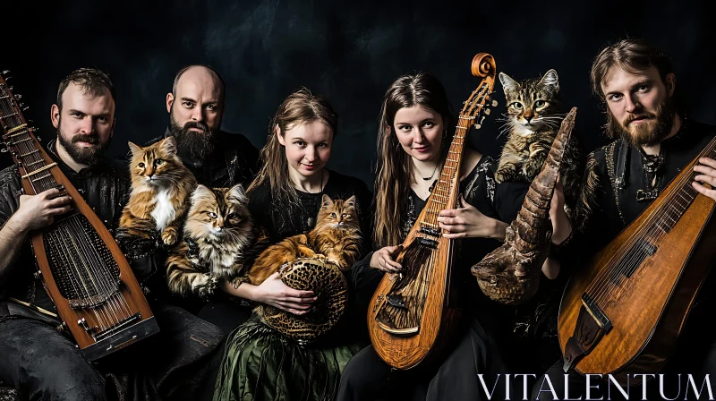 Medieval Band and Cats Photo