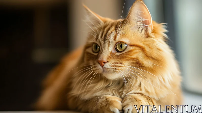 Domestic Ginger Cat Posing