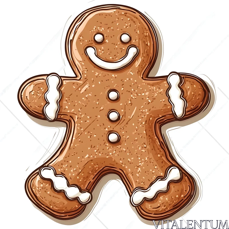 Festive Gingerbread Man Cookie with White Icing