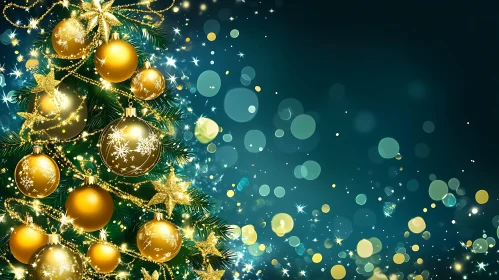 Festive Christmas Tree with Sparkling Decorations