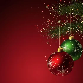 Festive Christmas Baubles with Snowflake Patterns