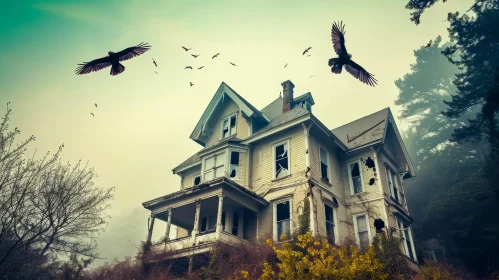 Eerie Abandoned House: A Captivating Image of Mystery and Decay