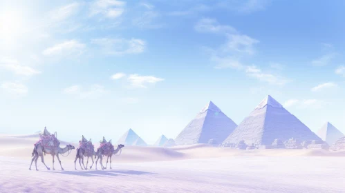 Majestic Pyramids in the Desert: A Breathtaking Scene